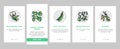 Peas Beans Vegetable Onboarding Icons Set Vector