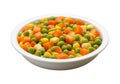 Peas, Carrots, Corn, with clipping path Royalty Free Stock Photo