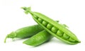 Peas isolated. Ripe pods of green peas on a white background. Royalty Free Stock Photo