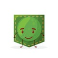 Peas shaped patch pocket. Character pocket peas. Cartoon style. Isolated on white background. Design element. Royalty Free Stock Photo