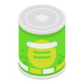 Peas tin can icon, isometric style Royalty Free Stock Photo