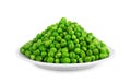 Peas in a white plate on a white background Royalty Free Stock Photo