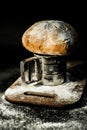 Peasant bread on a flour board
