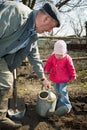 Peasant in his kitchen garden Royalty Free Stock Photo