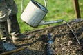 Peasant in his kitchen garden Royalty Free Stock Photo