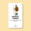 peasant medieval farmer vector