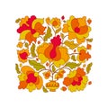 Peasant style flower vector illustration.