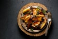 Peasant-style potatoes with wild mushrooms morels seasoned