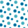 Peasant style simple floral pattern on blue color.