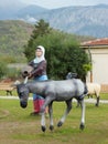 A Turkish street park with sculptures