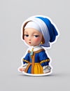 Peasant Woman sticker Generative AI