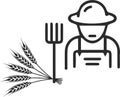 Peasantsâ Day icon, crop`s icon, harvest black vector icon.