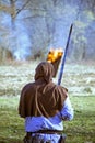 Peasants' revolt a.d. 1573., warrior, reenactment of the final battle, 19, Stubica, Croatia, 2016.