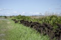 Peat harvesting in Listowel, Co. Kerry, Irela Royalty Free Stock Photo