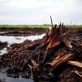 peat a partially decayed organic material formed in wetlands ue
