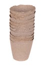 Stack peat pots Royalty Free Stock Photo