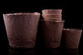 Peat pots for seedlings Royalty Free Stock Photo