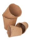 Peat pots for seedlings Royalty Free Stock Photo