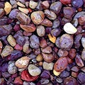 Pebble background with round seaside pebbles from the sea beach. Digital illustration in autumn color palette. Royalty Free Stock Photo