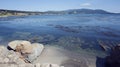 Pebble Beach along the Monterey Bay waterline Royalty Free Stock Photo