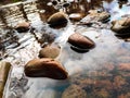 Pebble beach background, stone floor. Abstract nature pebbles background. Sea peblles beach. Beautiful nature Royalty Free Stock Photo