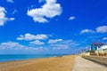 Pebble beach English Channel Sandgate Esplanade Kent UK Royalty Free Stock Photo