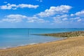 Pebble beach English Channel Sandgate Esplanade Kent UK Royalty Free Stock Photo