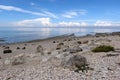 Pebble beach facing the Atlantic Ocean