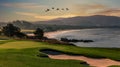 Pebble Beach golf course, Monterey, California, USA Royalty Free Stock Photo