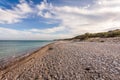 Pebble beach on the Greek island of Rhodes Royalty Free Stock Photo