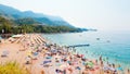 Pebble beach in Kamenovo on the Budva Riviera