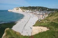 Pebble beach in Normandy coast in France