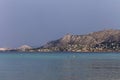 Pebble beach on a sunny, summer day Salamis island, Greece