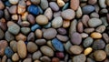 Pebble beach texture. High resolution photo. colorful small pebble, stone backgrounds. texture of beach with coarse sand.