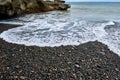 Pebble and black sand beach in Ajuy, Fuerteventura, Spain Royalty Free Stock Photo