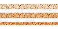 Pebble border frame repeat texture. Cobble stones vector seamless pattern. Cartoon pavement template wallpaper. cobbled