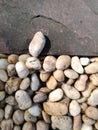 Pebble and flagstone background Royalty Free Stock Photo