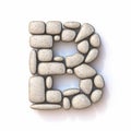 Pebble font Letter B 3D