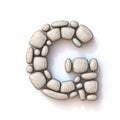 Pebble font Letter G 3D