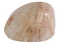 Pebble of moonstone mineral from White Sea macro isolated Royalty Free Stock Photo