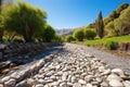 pebble path leading to a sequestered hot spring Royalty Free Stock Photo