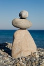 Pebble sculpture at the beach Royalty Free Stock Photo