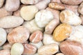 Pebble sea stones background beach rocks. Top view with copy space Royalty Free Stock Photo