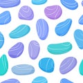 Pebble seamless pattern. Beach pebble stones background. Sea or river smooth rocks repeating wallpaper. Vector Royalty Free Stock Photo