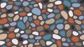 Pebble seamless pattern. Smooth stones background. Cobblestone paving texture. Sea or river pebbles repeating wallpaper Royalty Free Stock Photo