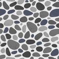 Pebble seamless pattern. Smooth stones background. Gray cobblestone paving texture. Sea or river pebbles and rocks Royalty Free Stock Photo