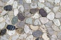 Pebble shingle cobblestone sidewalk. Royalty Free Stock Photo