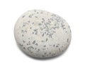 Pebble. Smooth gray sea stone isolated on white background with shadows clipping path for isolation without shadows on white. Royalty Free Stock Photo