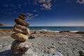 Pebble statue Spanish beach