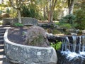 Pebble stone bridge over the stream